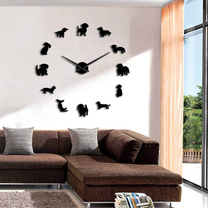 DIY Wall Clock  | Dachshund Dog | 19'' - 37'' | AWC002