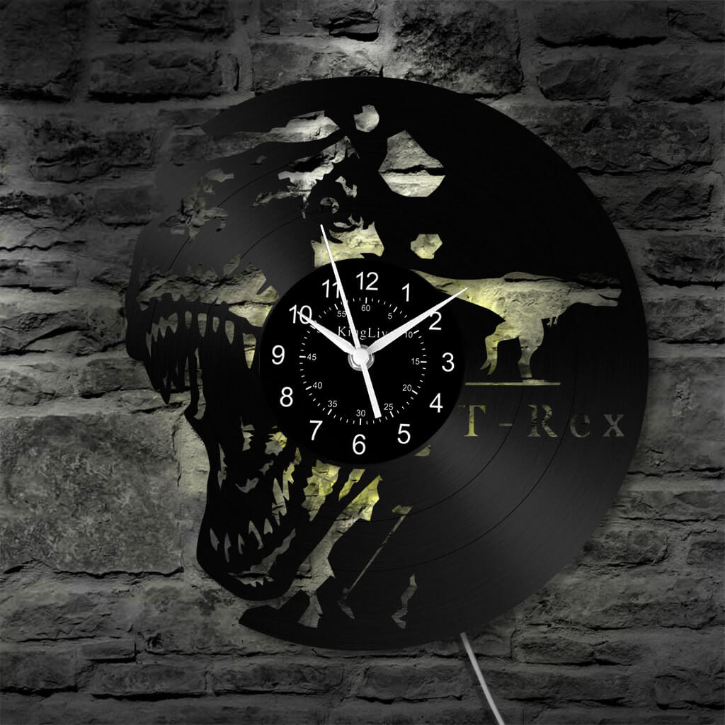 LED Vinyl Wall Clock | Dinosaur | 12'' | 0300WPB