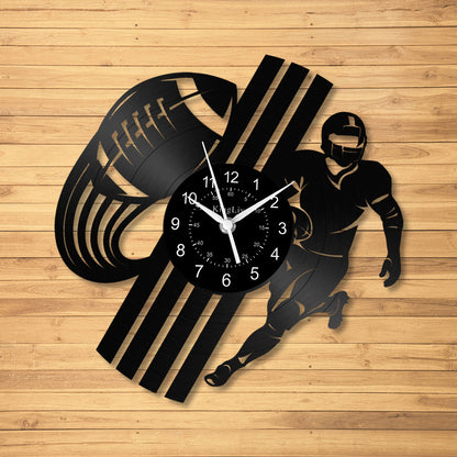 LED Vinyl Wall Clock | Rugby Football | 12'' | 0250WPB