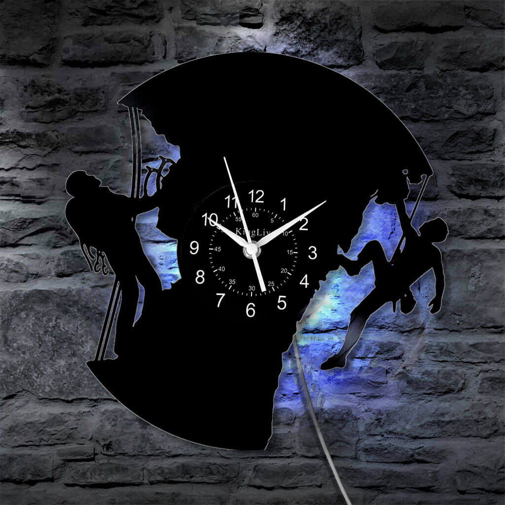 LED Vinyl Wall Clock | Rock Climbing | 12'' | 0252WPB