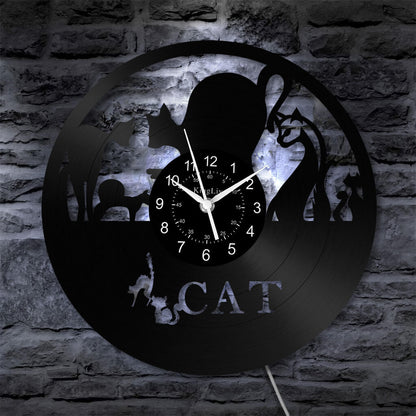 Vinyl Wall Clock | Cat | 12'' | 0289WPB