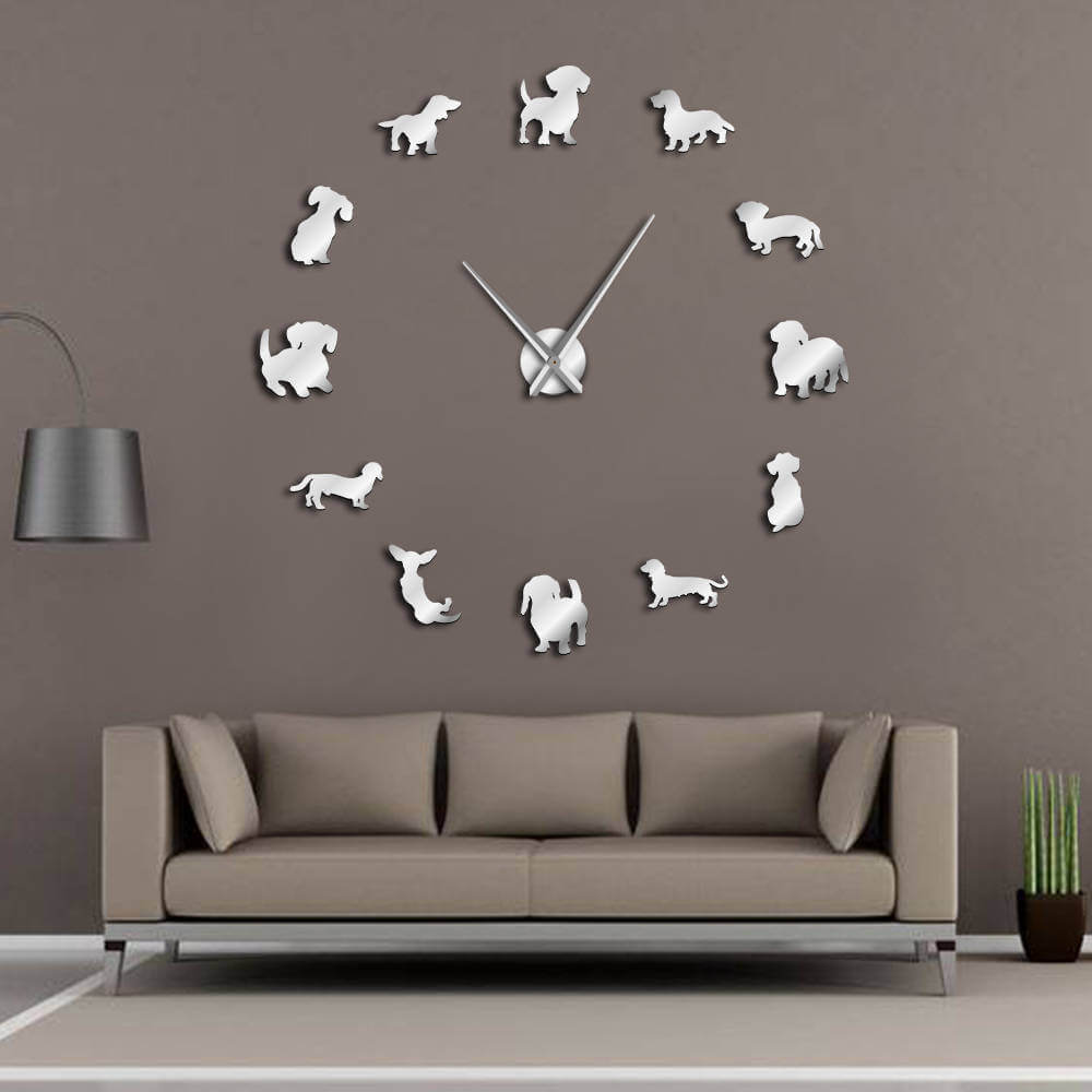 DIY Wall Clock  | Dachshund Dog | 19'' - 37'' | AWC002