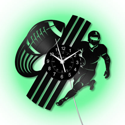 LED Vinyl Wall Clock | Rugby Football | 12'' | 0250WPB