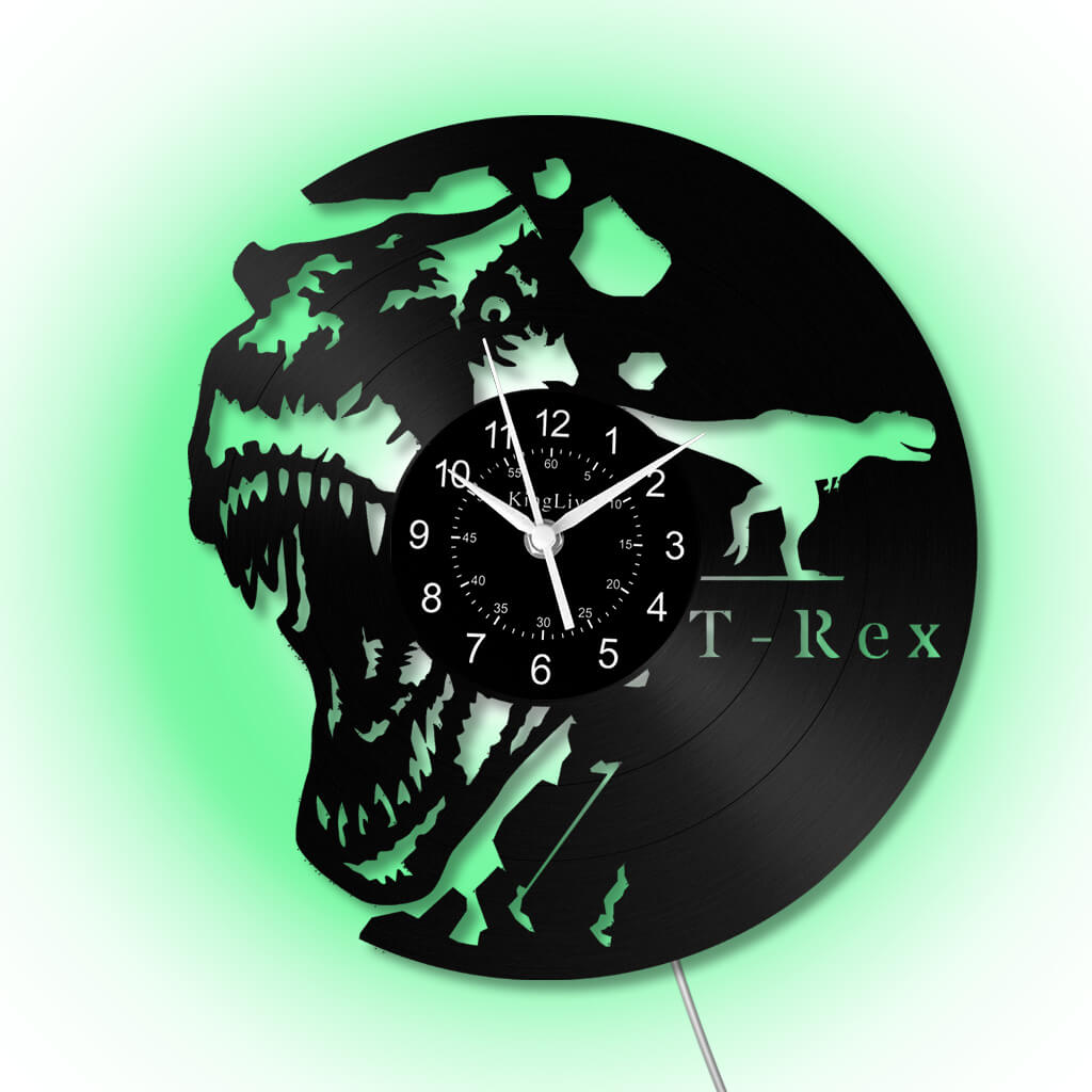 LED Vinyl Wall Clock | Dinosaur | 12'' | 0300WPB