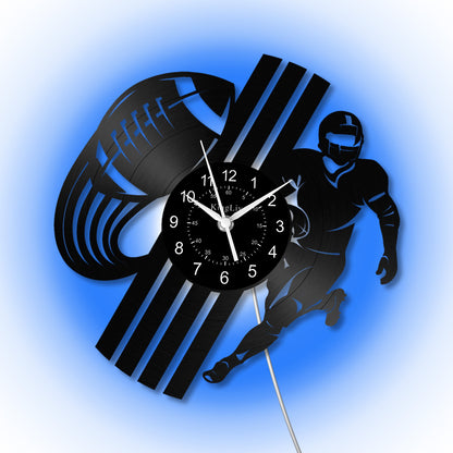 LED Vinyl Wall Clock | Rugby Football | 12'' | 0250WPB